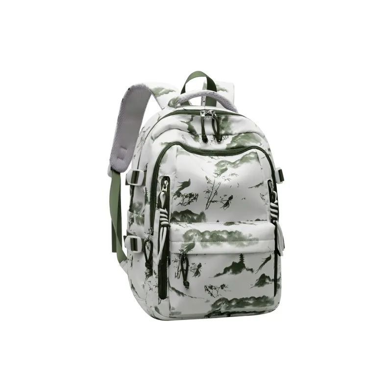 Single Warehouse Nylon Backpack Unisex Black/Burgundy/Green/Sky Blue/Pink-11