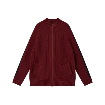 WULISHAONIAN Color Blocking Wool Woven Coat Cool Guy Unisex Sweater