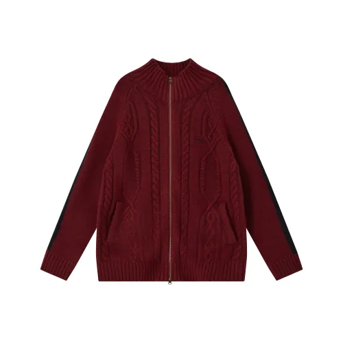 WULISHAONIAN Color Blocking Wool Woven Coat Cool Guy Unisex Sweater
