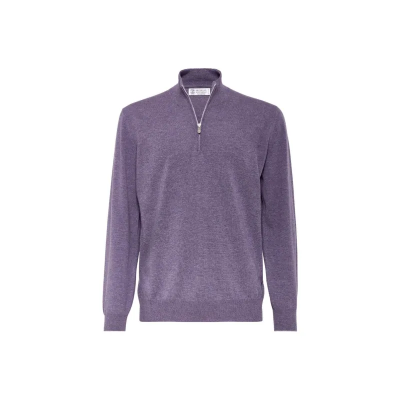 Brunello Cucinelli Funnel Neck Knitted Polo Shirt-0
