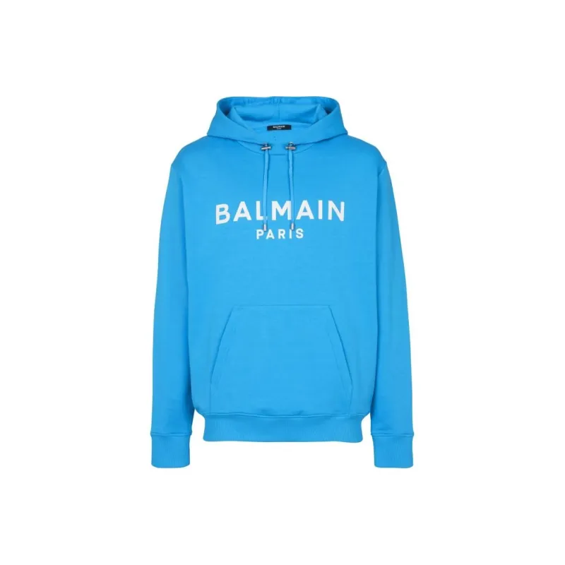 BALMAIN Logo Printed Drawstring Hoodie-0