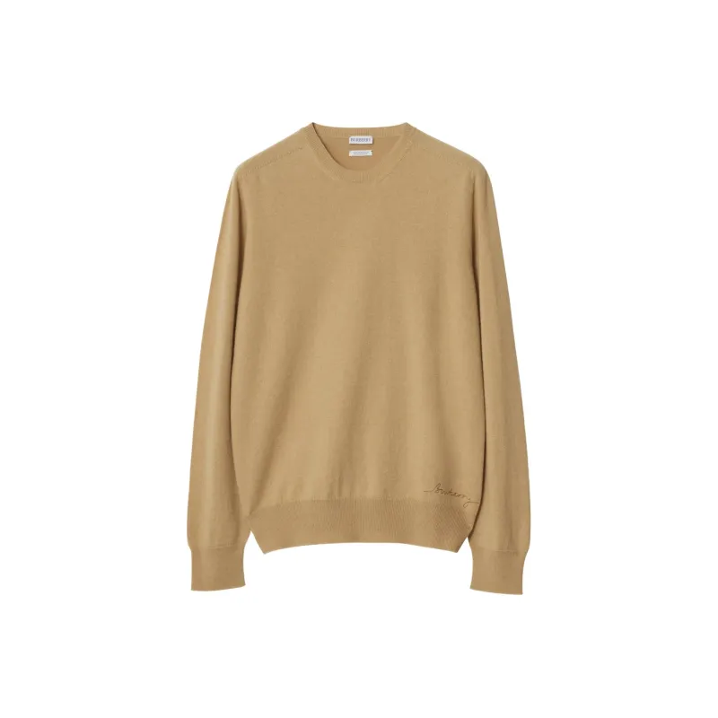 Burberry Logo embroidered Cashmere Jumper-0
