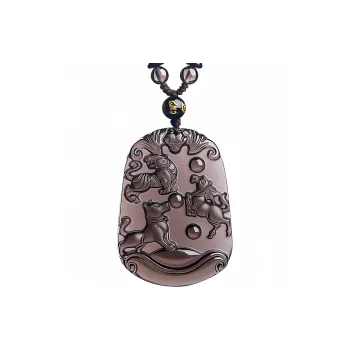 Lingxiang Yurun Obsidian Necklaces Unisex