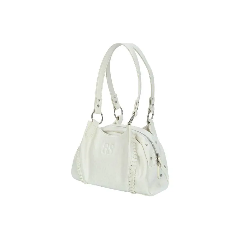 PAYOT Microfiber Synthetic Leather Shoulder Bag Regular Women's White/Black/Silver/Gray-1