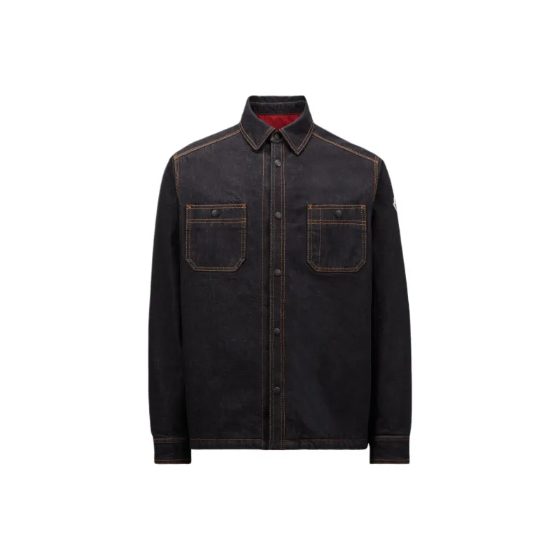Moncler Collared Button Up Denim Jacket-0