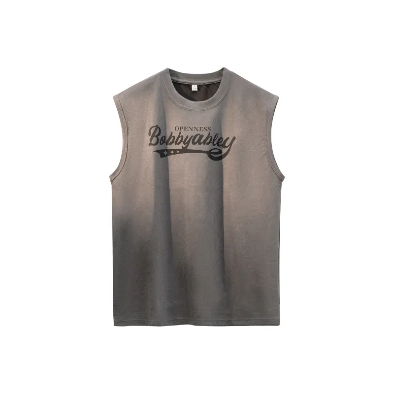 BOBBY ABLEY Versatile Loose Fit Straight Fit Letter Moisture Wicking Sleeveless Tank Top Unisex-8