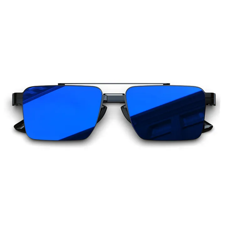 MID Plate Frame Irregular Shape Sunglasses Unisex Black-5
