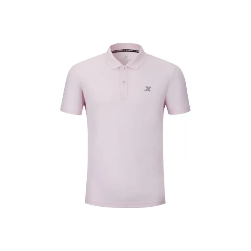 XTEP Comprehensive Training Short Sleeved Polo Shirt Men's Pink Purple-0