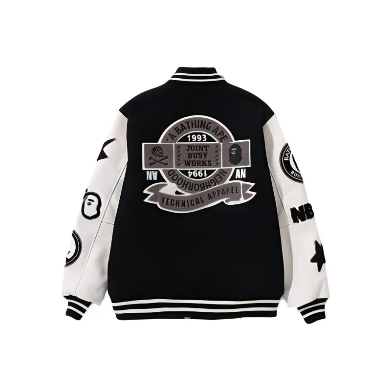 Bape X Neighborhood Varsity Jacket-1