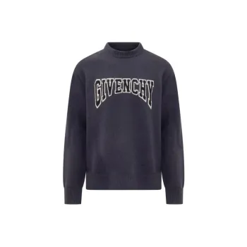 Givenchy Flocked Logo Crewneck Knit Jumper