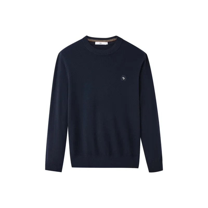 HLA Cashmere Sweaters Men Navy Blue 05-0
