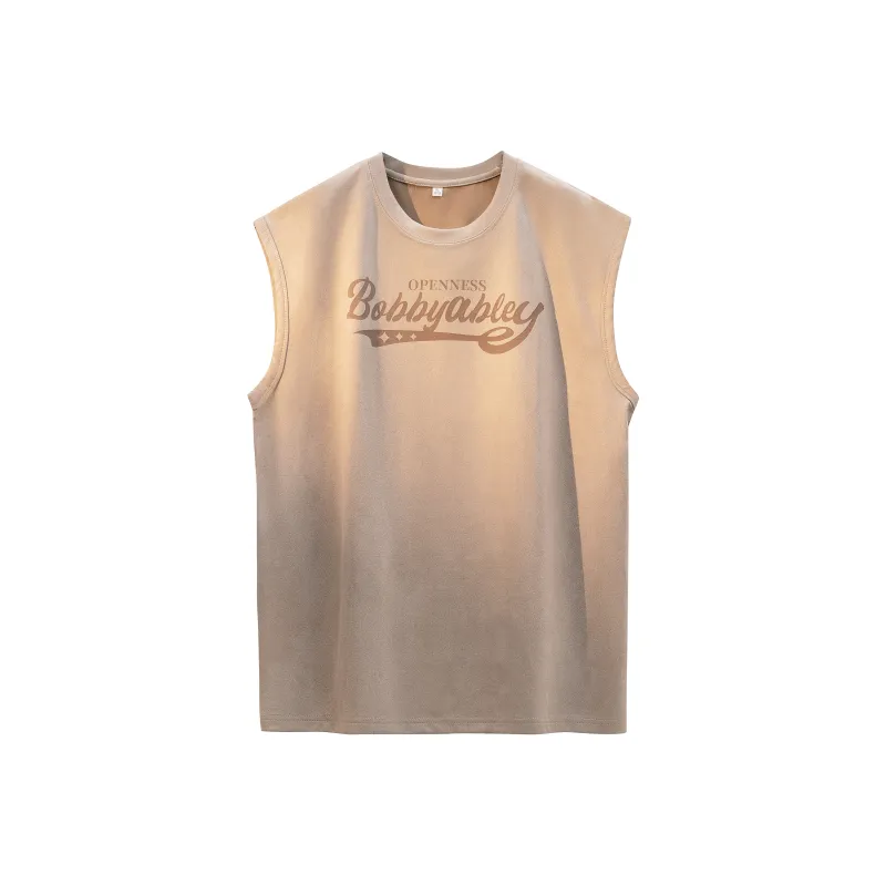 BOBBY ABLEY Versatile Loose Fit Straight Fit Letter Moisture Wicking Sleeveless Tank Top Unisex-6