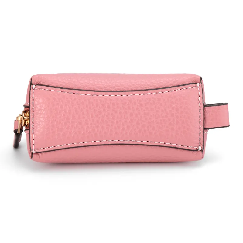 COACH Pebbled Leather Clutch Makeup Bag Regular Women's Pink-1