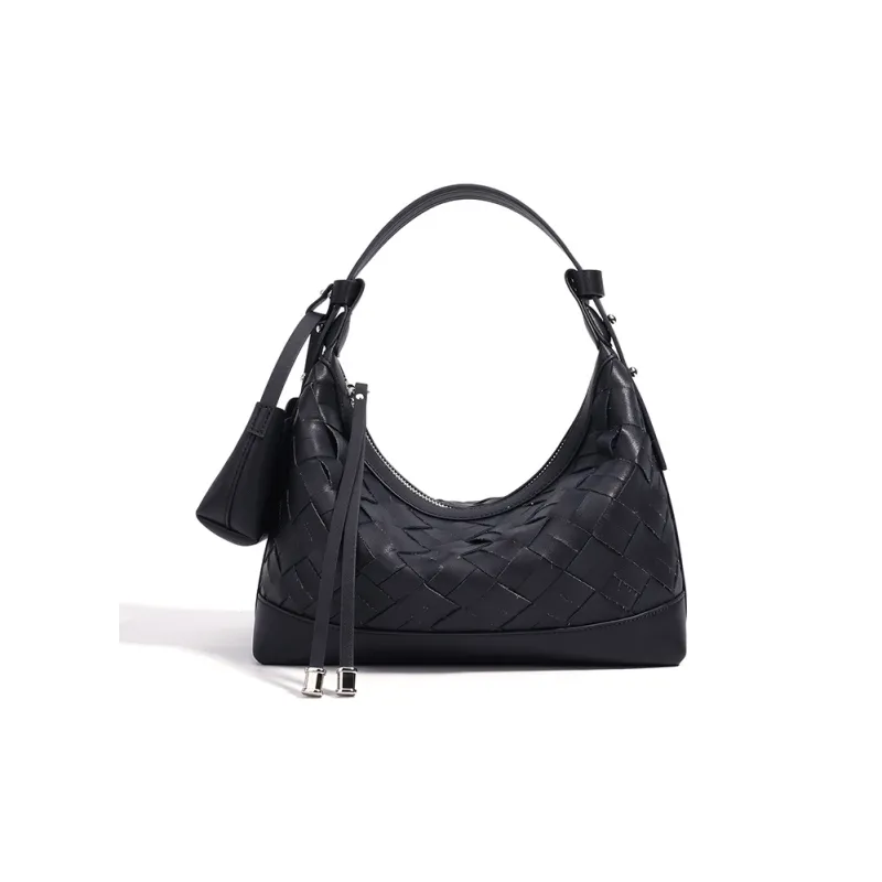 CLEVER& KETCH Cow Leather Dumpling Bag Handbag Women's Black/Milkshake White/Creamy Apricot/Khaki Green-0