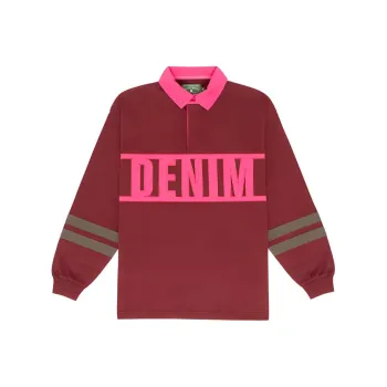 Denim Tears SS24 Polo Shirt Unisex Burgundy