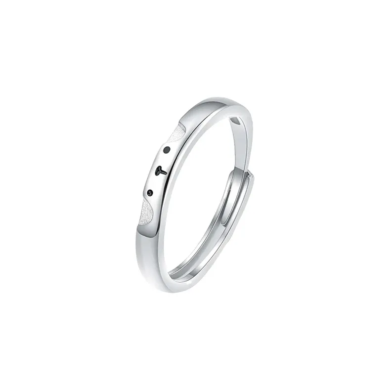 MGS 999 Fine Silver Niche Design Light Luxury Students Bestie Adjustable Opening Unisex-4