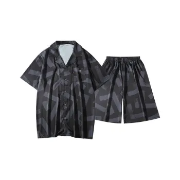Urban Beauty Pajama Set Men's Black Stripes
