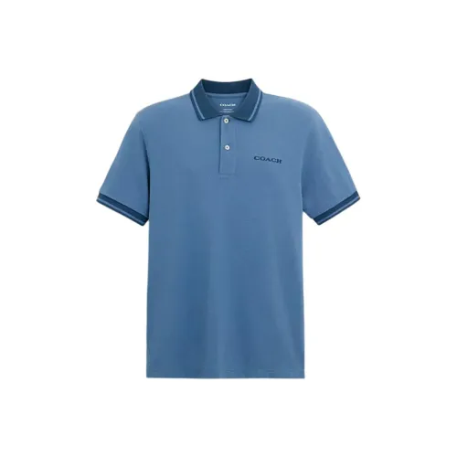 COACH SS24 Polo Shirt Men's Blue
