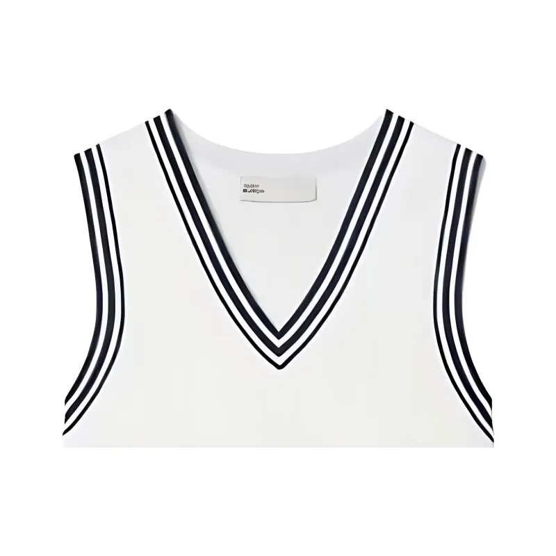 TORY BURCH Tech Knit V-Neck Tennis Dress Sleeveless Dress Women's White-1