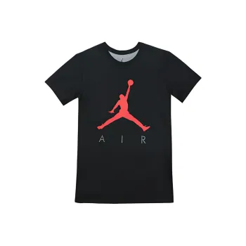 Jordan Set in Sleeve T Shirt Men's Black Red
