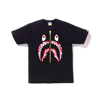 A BATHING APE Abc Gold Zip Shark Tee