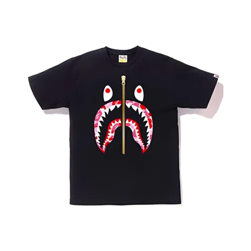 A BATHING APE Abc Gold Zip Shark Tee