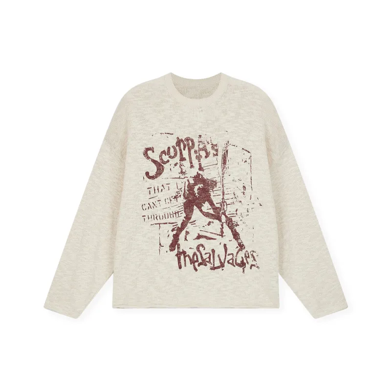 THE SALVAGES FASHION CLUB Long Sleeved Sweater Unisex Apricot-0