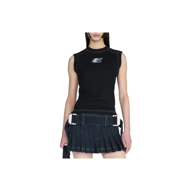 DION LEE SS24 DLE MUSCLE TEE Tank Top Unisex Black-0