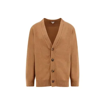 Bottega Veneta Long Sleeved V Neck Knitted Cardigan