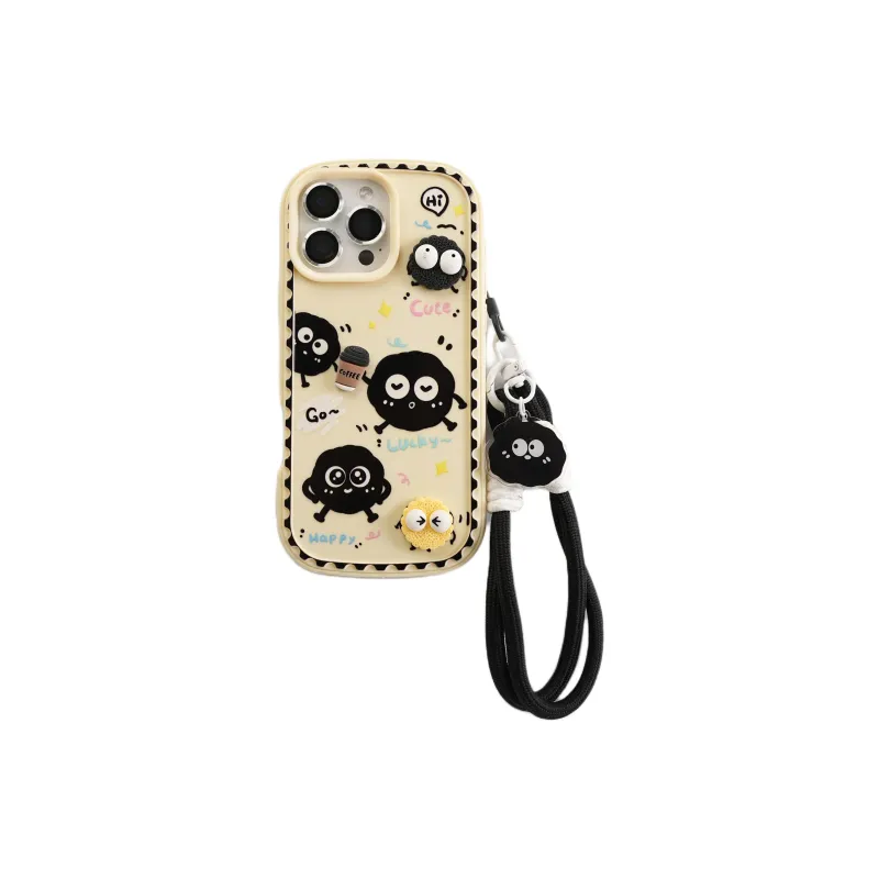 Wei Xin TPU Material Rice Base Cookie Lanyard Phone Cases Compatible With IPhone 16/15 Pro Max/Apple 13/14 Pro/Max-5