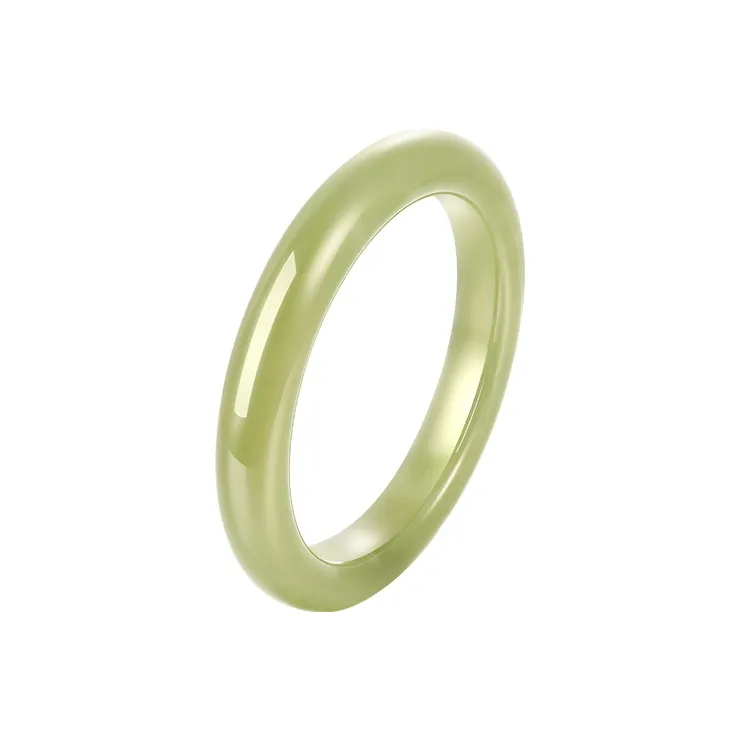 Mokinggran Hetian Jade Bangles Pale Greenish White Jade Women's-0