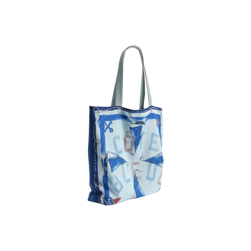 ZARA Cotton Tote Bag, Shopping Bag, Shoulder Bag Women's Ice White-1