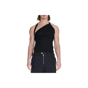 DION LEE SS24 SAFETY SLIDER RIB TANK Top Unisex Black