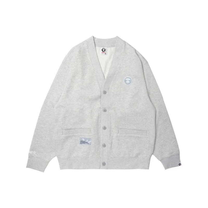 Aape By *A Bathing APE® Logo patch Mélange effect Jersey Cardigan-0
