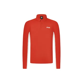 FILA Polo Shirts Men National Flag Red Logo Standard Color