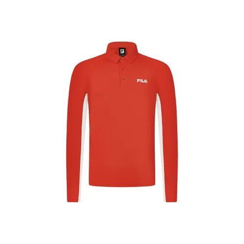 FILA Polo Shirts Men National Flag Red Logo Standard Color