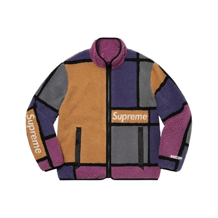 Supreme Reversible Colorblocked Fleece Jacket-3