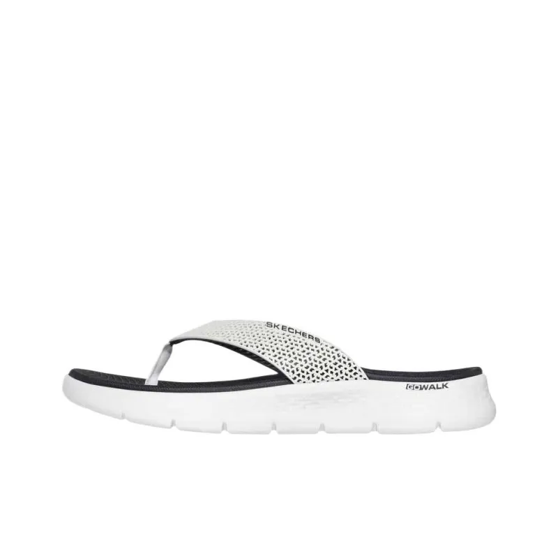 Skechers Go Walk Fle Slip Resistant Flip Flops Women's White Black-0