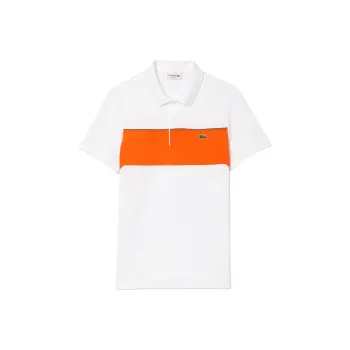 LACOSTE Polo Shirt Men's White Orange