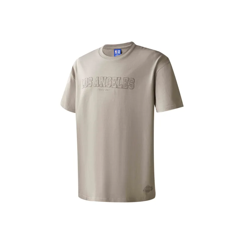 NBA Los Angeles Lakers T Shirts Unisex Camel White-0