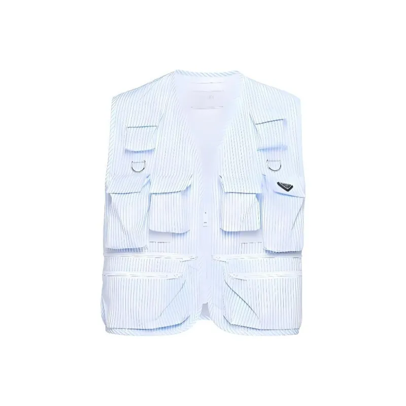 PRADA Striped Zip Up Gilet-0
