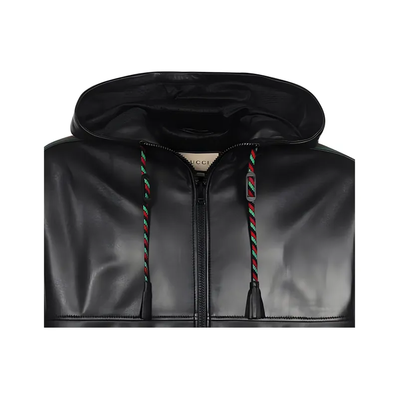 GUCCI SS23 Leather Jacket Men's Black-4