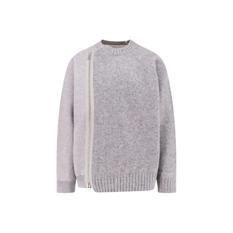 Sacai Zip Detailed Crewneck Jumper-0