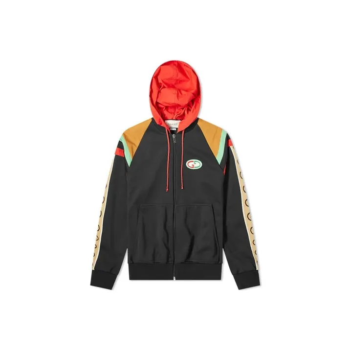 GUCCI Gg Patch Web Stripe Hooded Bomber Jacket-0