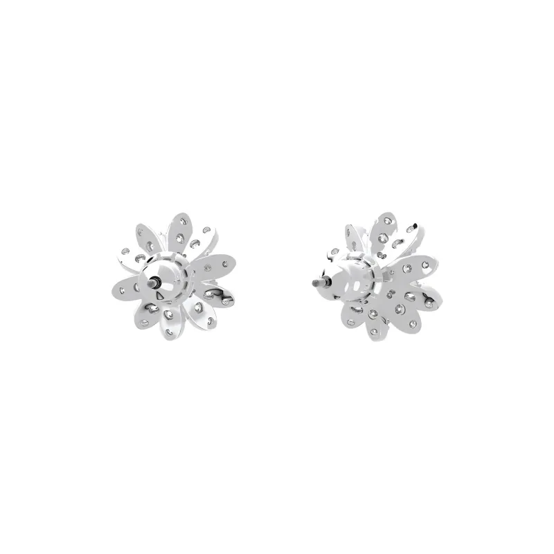 Swarovski Eternal Flower Metal Stud Earrings Women's-3