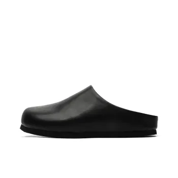 ΛOLUNKΛ Rubber Sole Odor Resistant Abrasion Resistant Slip Resistant Closed Toe Slippers Men's Black