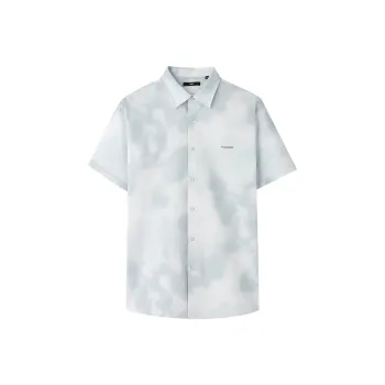 HLA Shirt Men's Blue Gray Pattern 75