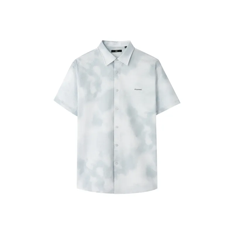 HLA Shirt Men's Blue Gray Pattern 75-0