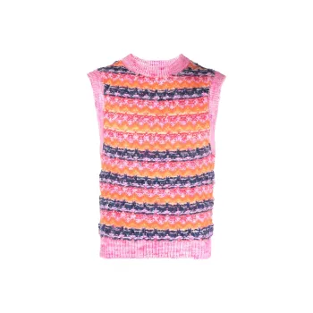 ANDERSSON BELL Zigzag Pattern embroidered Knitted Top