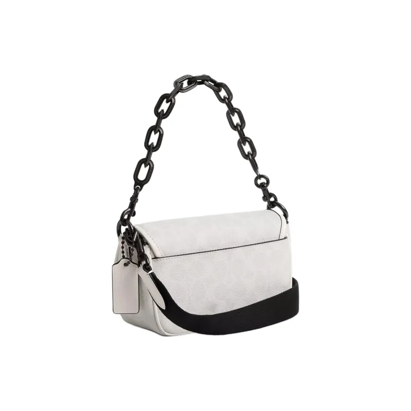 COACH Charter Canvas Shoulder Bag, Crossbody Bag Trumpets Men's White & Black-1